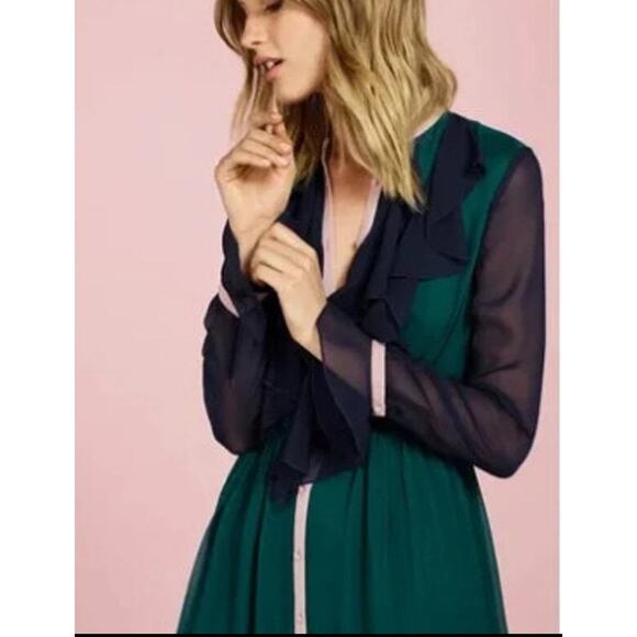 Boden Icons Winifred Midi Dress US Size 8 in Green and Navy Blue in US * - Picture 3 of 8